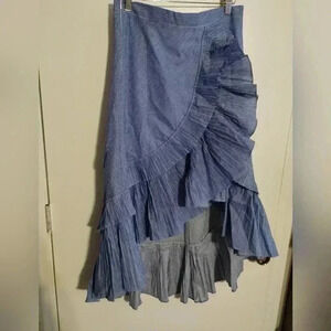Chicwish Asymmetrical Blue Maxi Skirt
